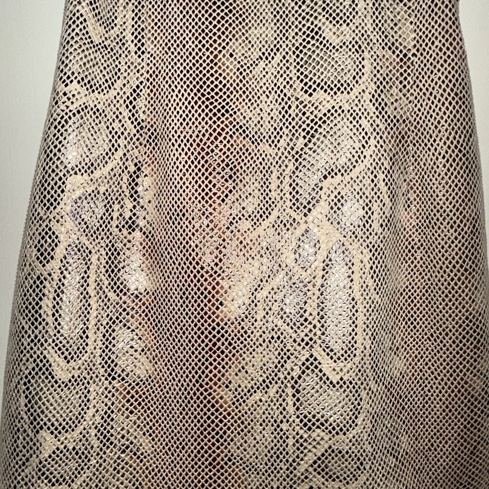 Snake Print Cream Mini Dress - Picture 3 of 9